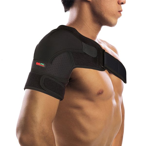 

4 direction adjustable sports single shoulder brace support band pad sports protection shoulder mumian g02 drop shipping, Black;blue