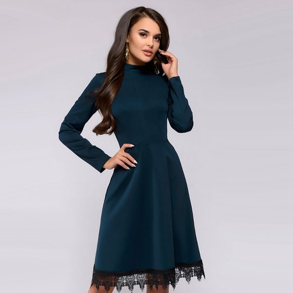 party dresses moarcho 2021 vintage women lace patchwork knee-length dress causal long sleeve solid ladies stand neck autumn, White;black
party dresses moarcho 2021 vintage women lace patchwork knee-length dress causal long sleeve solid ladies stand neck autumn, White;black