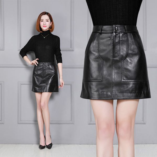 2018 new fashion genuine sheep leather skirt k55, Black
2018 new fashion genuine sheep leather skirt k55, Black