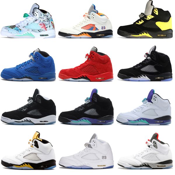 2018 new 5 5s wings international flight mens basketball shoes red blue suede white black grape men sports sneakers designer trainers 40-47, White;red
2018 new 5 5s wings international flight mens basketball shoes red blue suede white black grape men sports sneakers designer trainers 40-47, White;red