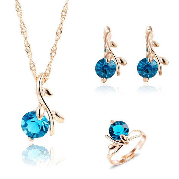 3 pcs/set rose gold color sea blue crystal jewelry sets for women necklace earring ring jewelry sets wholesale ing, Silver
3 pcs/set rose gold color sea blue crystal jewelry sets for women necklace earring ring jewelry sets wholesale ing, Silver