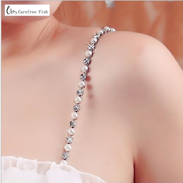 imitation pearls invisible bra straps dress faux bra straps single row clear crystal chain for bridal wedding prom 1007, Black;white
imitation pearls invisible bra straps dress faux bra straps single row clear crystal chain for bridal wedding prom 1007, Black;white
