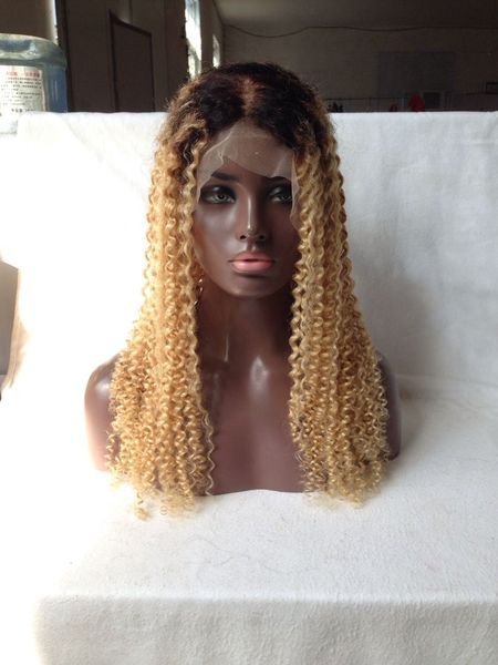 

#1b 613 блондинка человеческих волос парики кудрявый вьющиеся бразильский блондинк