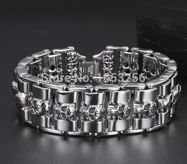 heavy punk men's chunky motorcycle chain bracelet biker skull bangle stainless steel amazing jewlery for men gifts 24mm 8.26'', Black
heavy punk men's chunky motorcycle chain bracelet biker skull bangle stainless steel amazing jewlery for men gifts 24mm 8.26'', Black