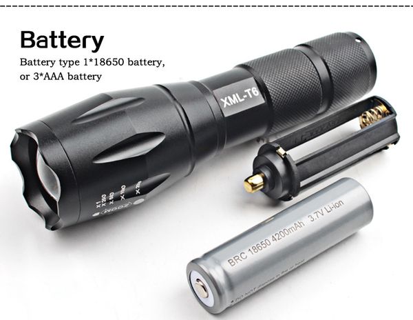 New Powerful X800 Led Flashligh Cree Xm-l2 8000 Lumens Led Torch Zoomable Flashlight Led Lamp + Battery +charger G700 Flashlight