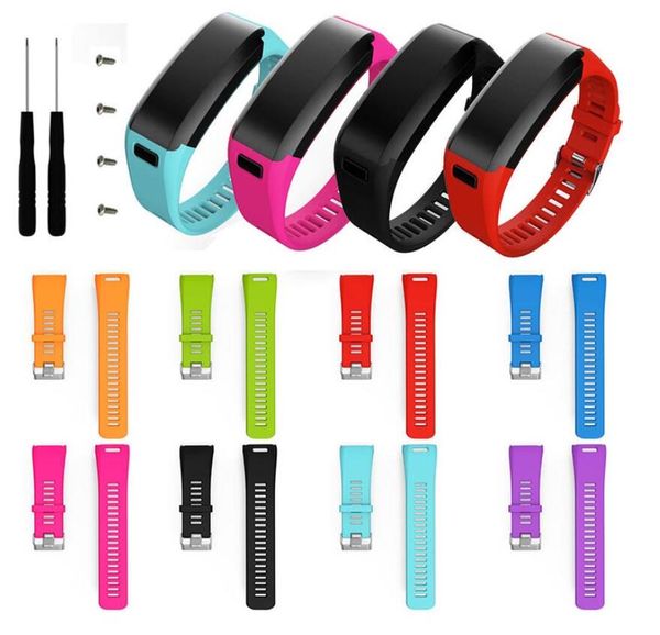 

soft silicone replacement wrist watch band strap wristband for garmin vivosmart hr smart watch with screw tools
