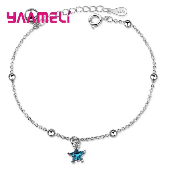 yaameli wholesale solid 925 sterling silver super shining blue star shape design pendant bracelets for women jewelry crystal, Black
yaameli wholesale solid 925 sterling silver super shining blue star shape design pendant bracelets for women jewelry crystal, Black
