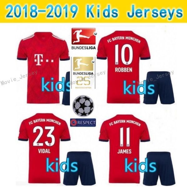 Bayern soccer Jersey Kids Kit 18 19 FC Bayern Munich home red Soccer Jerseys #25 MULLER #11 JAMES Child Soccer Shirts uniform jersey+shorts
Bayern soccer Jersey Kids Kit 18 19 FC Bayern Munich home red Soccer Jerseys #25 MULLER #11 JAMES Child Soccer Shirts uniform jersey+shorts