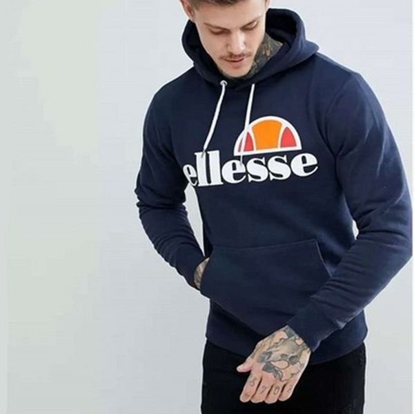 

Бренд Ellesse Письмо Печатные Мужчины-пуловеры Hip Hop Hoodies Зимняя осень с длинным рукав