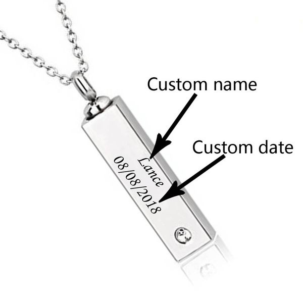 fashion jewelry accessories custom name cube bar urn pendant necklace memorial ash keepsake stainless steel cremation jewelry, Silver
fashion jewelry accessories custom name cube bar urn pendant necklace memorial ash keepsake stainless steel cremation jewelry, Silver