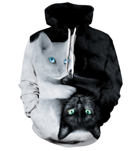 new fashion women/men two cat funny 3d printed casual long sleeve autumn winter hoodies sweatshirt k121, Black
new fashion women/men two cat funny 3d printed casual long sleeve autumn winter hoodies sweatshirt k121, Black
