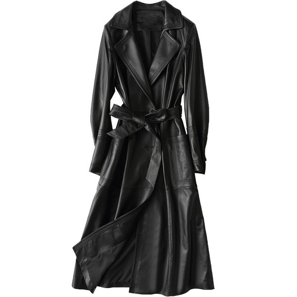 real genuine leather jacket women 2018 autumn winter coat women windbreaker sheepskin jacket korean trench long coat zt383, Black
real genuine leather jacket women 2018 autumn winter coat women windbreaker sheepskin jacket korean trench long coat zt383, Black