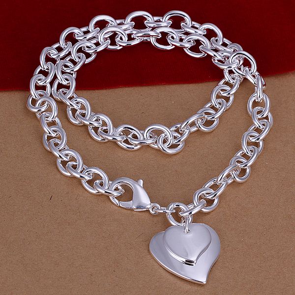 925 stamped silver plated double heart charm pendant necklace woman man fashion jewelry wholesale free shipping
925 stamped silver plated double heart charm pendant necklace woman man fashion jewelry wholesale free shipping