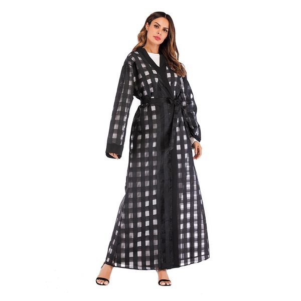 wholesale muslim women plaid abaya dress s-2xl plus size islamic women black abaya dress with belt, Red
wholesale muslim women plaid abaya dress s-2xl plus size islamic women black abaya dress with belt, Red