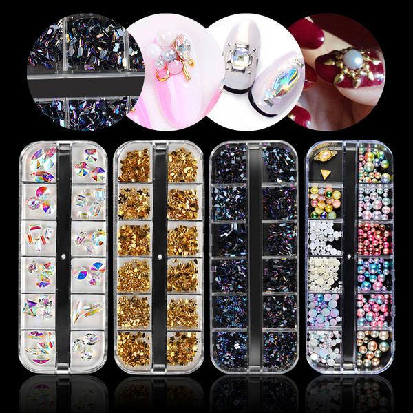 1box ab crystal rhinestones decor flat-back multi metal studs gradient pearls diy glitter manicure nail art 3d decorations, Silver;gold
1box ab crystal rhinestones decor flat-back multi metal studs gradient pearls diy glitter manicure nail art 3d decorations, Silver;gold