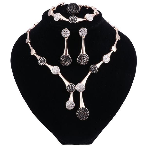 wedding jewelry fashion crystal rhinestone necklace earrings bracelet ring set for women wedding party bridal jewelry sets, Black
wedding jewelry fashion crystal rhinestone necklace earrings bracelet ring set for women wedding party bridal jewelry sets, Black