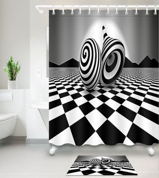 3d black white print bath shower curtains modern style shower curtain for bathroom decor with 12 hooks floor mats sets
3d black white print bath shower curtains modern style shower curtain for bathroom decor with 12 hooks floor mats sets