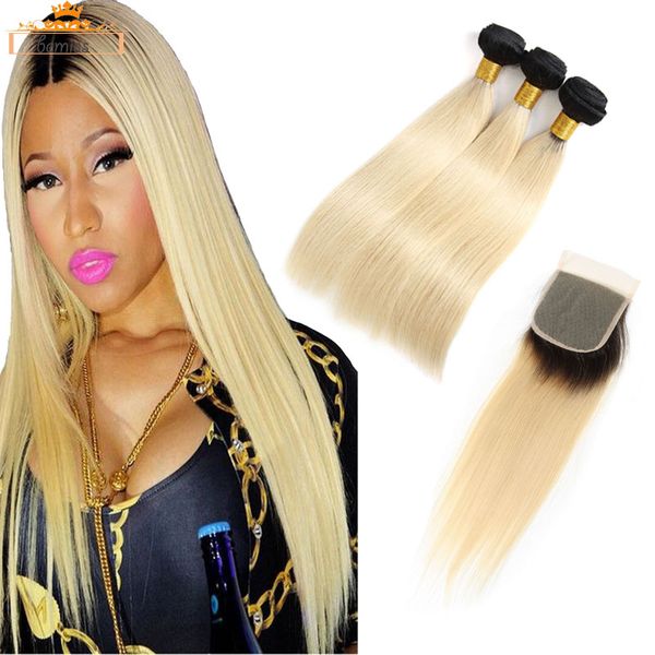 bemiss hair® 1b 613 blonde straight human hair 3 bundles with closure unprocessed brazilian virgin hair weave bundles straight extensions, Black
bemiss hair® 1b 613 blonde straight human hair 3 bundles with closure unprocessed brazilian virgin hair weave bundles straight extensions, Black