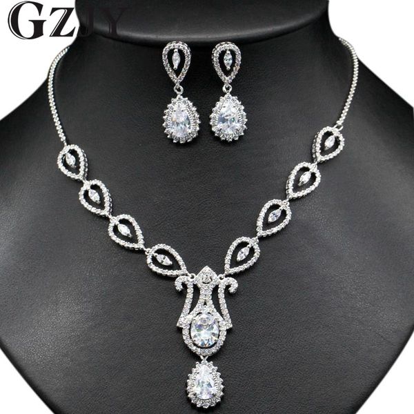 gzjy gorgeous zircon gold color water drop necklace set earrings wedding bridal jewelry sets for bride women 2colors, Slivery;golden
gzjy gorgeous zircon gold color water drop necklace set earrings wedding bridal jewelry sets for bride women 2colors, Slivery;golden