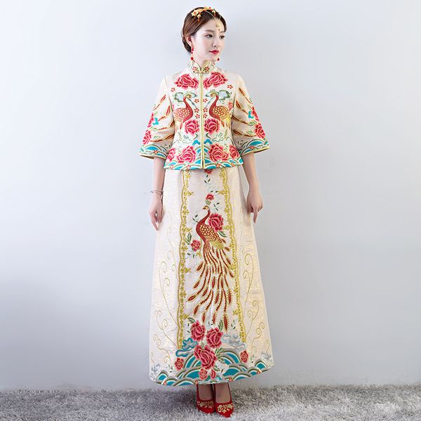 bride chinese style cheongsam wedding evening dress vintage womens embroidery long qipao party dresses clothing s - xxl, Red
bride chinese style cheongsam wedding evening dress vintage womens embroidery long qipao party dresses clothing s - xxl, Red