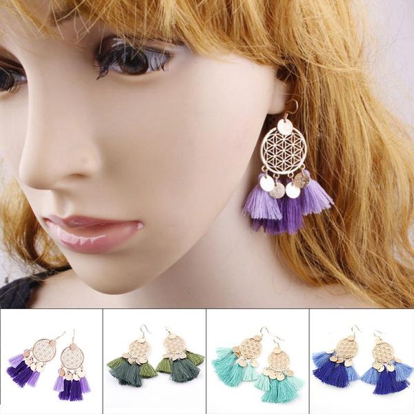 new european style female bohemia earrings dream catcher gold circle coins multi colors tassel pendant earrings girls gift, Silver
new european style female bohemia earrings dream catcher gold circle coins multi colors tassel pendant earrings girls gift, Silver