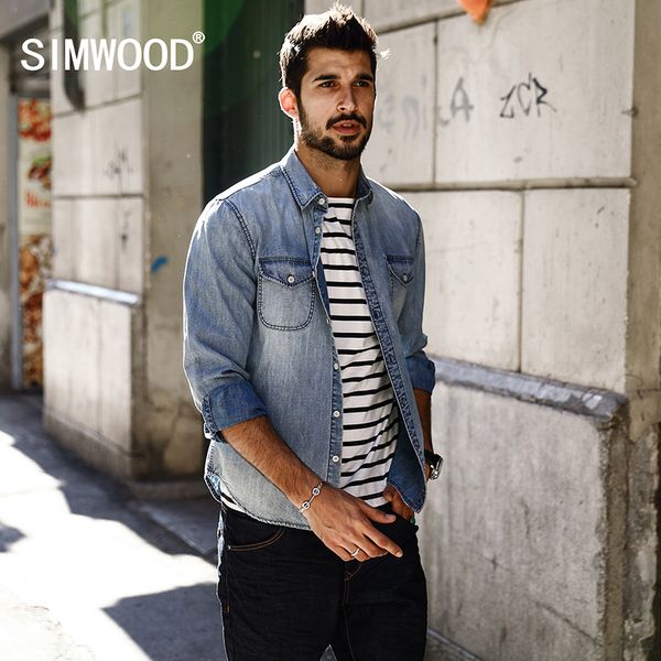 simwood 2017 autumn shirts male new casual denim shirts men 100% pure cotton slim fit plus size brand cs1583, White;black
simwood 2017 autumn shirts male new casual denim shirts men 100% pure cotton slim fit plus size brand cs1583, White;black