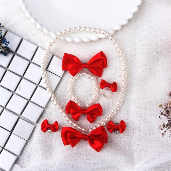 red bowkont jewelry sets for baby girls pearl necklace bracelet ring ear clips hairpin sets kids princess jewelry sets birthday gifts, Slivery;white
red bowkont jewelry sets for baby girls pearl necklace bracelet ring ear clips hairpin sets kids princess jewelry sets birthday gifts, Slivery;white