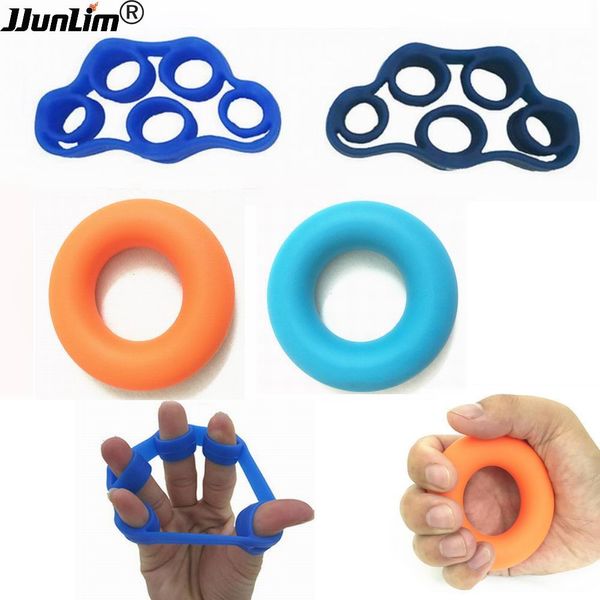 4pcs / Lot Hand Grip Strengthener Trainer Finger Stretcher Power Exerciser Gripper For Increasing Wrist Forearm Silicone Grip Ring