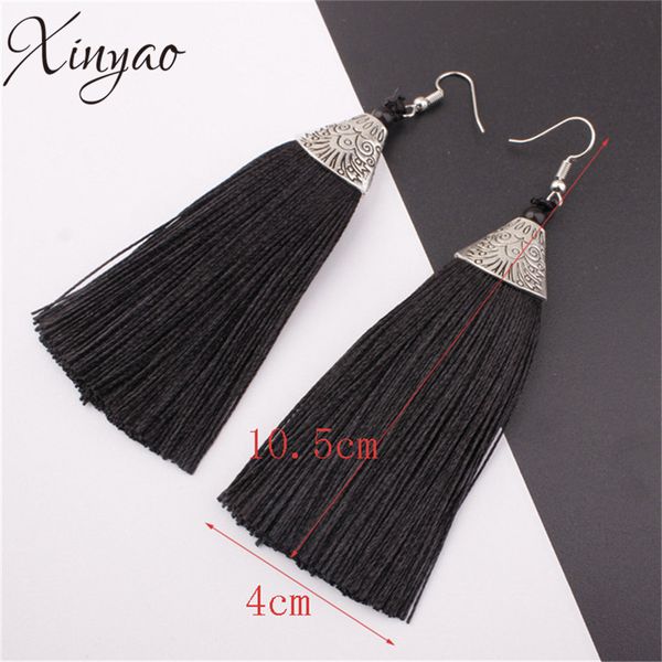xinyao 2018 ethnic long cotton tassels earring multicolors bohemian handmade statement tassel earrings for women wedding jewelry, Silver
xinyao 2018 ethnic long cotton tassels earring multicolors bohemian handmade statement tassel earrings for women wedding jewelry, Silver
