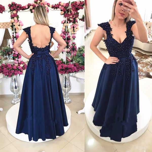 drak navy long prom dresses backless cap sleeve sparkly beaded appliques lace floor length a line formal evening wear mini party gowns, Black
drak navy long prom dresses backless cap sleeve sparkly beaded appliques lace floor length a line formal evening wear mini party gowns, Black
