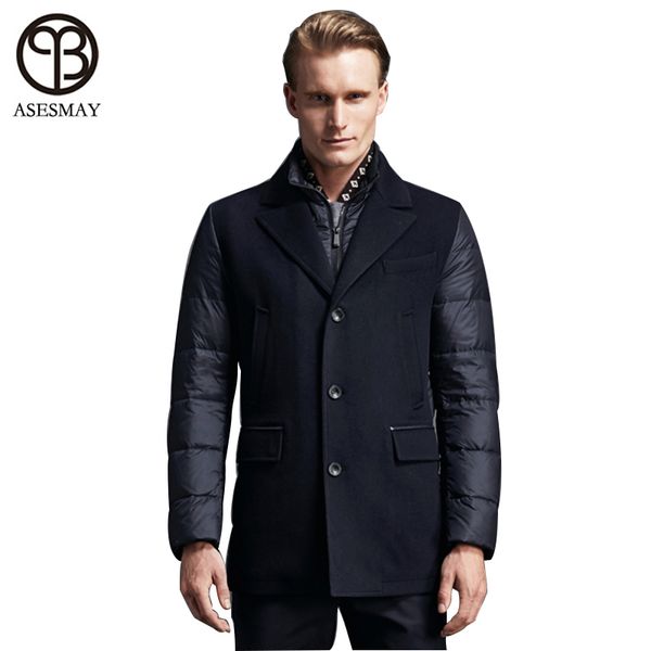 asesmay brand clothing winter parka warm coat men down jacket business style overcoat outerwear thick wool jacket, Black
asesmay brand clothing winter parka warm coat men down jacket business style overcoat outerwear thick wool jacket, Black