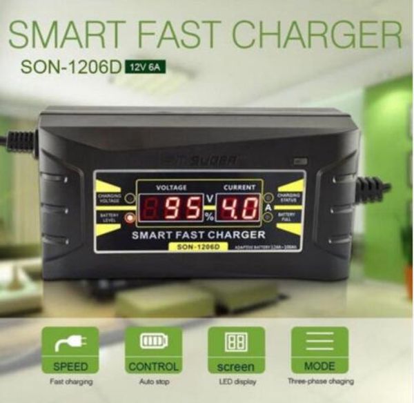 12v 6a mart fa t car battery charger intelligent fa t power charging wet dry lead acid digital lcd di play kka4858 
12v 6a mart fa t car battery charger intelligent fa t power charging wet dry lead acid digital lcd di play kka4858