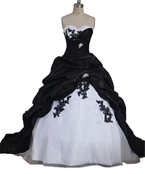 2018 fashion black and red appliques a-line wedding dresses with taffeta lace up plus size bridal gowns vestido de novia ba05, White
2018 fashion black and red appliques a-line wedding dresses with taffeta lace up plus size bridal gowns vestido de novia ba05, White