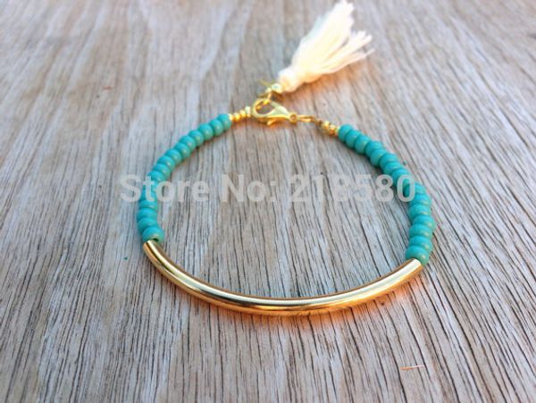 h-b70 trible jewelry gold silver tube bracelet howlite seed beaded tassel bracelet, Black
h-b70 trible jewelry gold silver tube bracelet howlite seed beaded tassel bracelet, Black