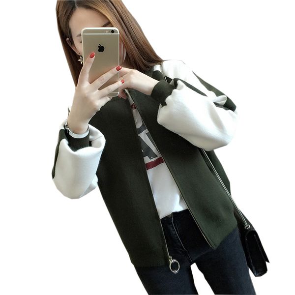 fashion patchwork sweater coats women o-neck long sleeve knitted short baseball jackets female casual spring autumn coats fp1567, White;black
fashion patchwork sweater coats women o-neck long sleeve knitted short baseball jackets female casual spring autumn coats fp1567, White;black