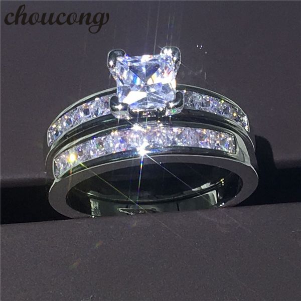 choucong female princess cut diamonique zircon jewelry white gold filled engagement wedding band ring set for women love gift, Slivery;golden
choucong female princess cut diamonique zircon jewelry white gold filled engagement wedding band ring set for women love gift, Slivery;golden
