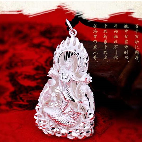 sterling silver pendant man necklace authentic guanyin hollowed pendant, light, safe and easy to turn good for children
sterling silver pendant man necklace authentic guanyin hollowed pendant, light, safe and easy to turn good for children