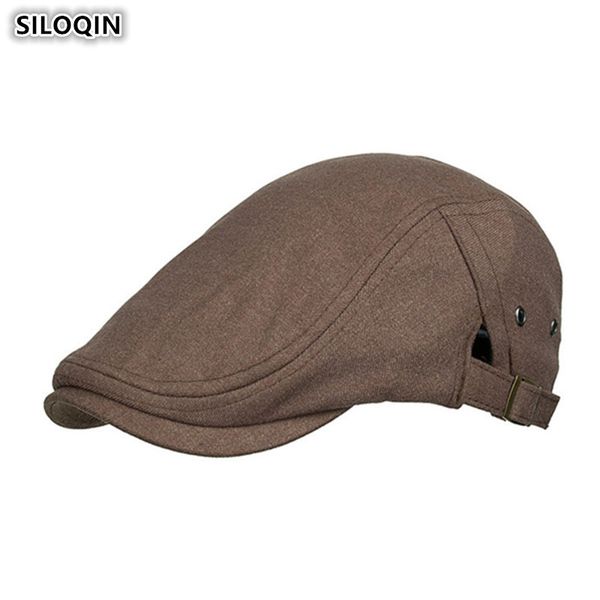 siloqin spring autumn men's hat side buckle adjustable size cotton berets for men retro fashion brand male bone dad's visor caps, Blue;gray
siloqin spring autumn men's hat side buckle adjustable size cotton berets for men retro fashion brand male bone dad's visor caps, Blue;gray