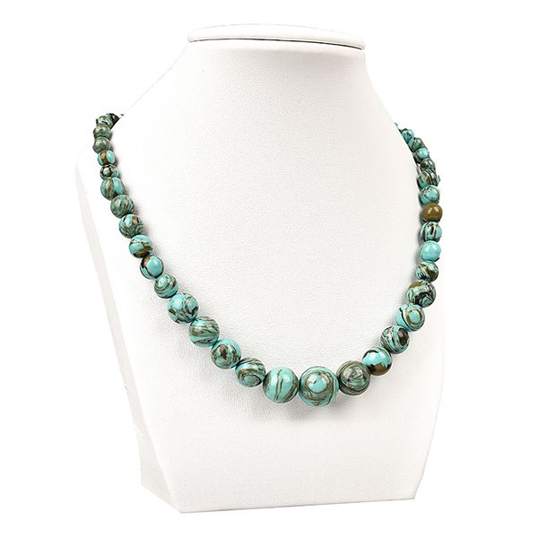 the black texture plus the slightly blue green and irregular brown texture make taiwan turquoise necklace, Silver
the black texture plus the slightly blue green and irregular brown texture make taiwan turquoise necklace, Silver