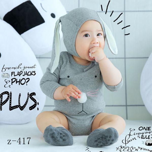 ins fashion 3pcs cotton gray baby rompers set newborn pajamas cute long ear rabbit hat anti-slip socks for 6m infant pgraphy props, Blue
ins fashion 3pcs cotton gray baby rompers set newborn pajamas cute long ear rabbit hat anti-slip socks for 6m infant pgraphy props, Blue
