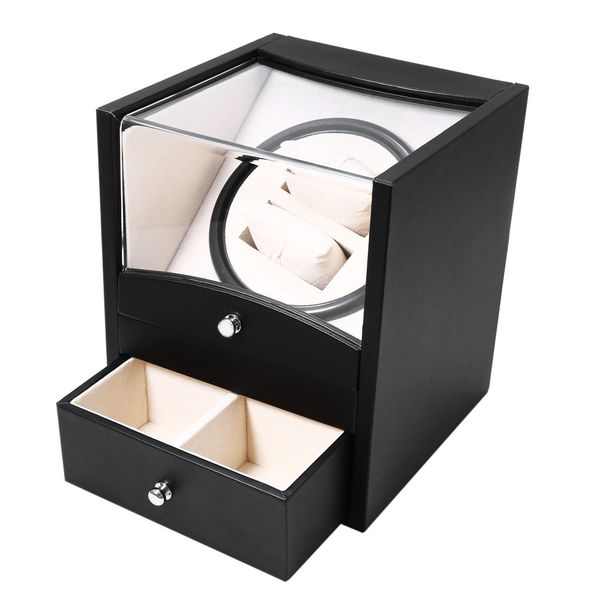watch box auto rotation watch winder box two grids transparent cover cuboid shape wristwatch with drawer caja reloj, Black;blue
watch box auto rotation watch winder box two grids transparent cover cuboid shape wristwatch with drawer caja reloj, Black;blue