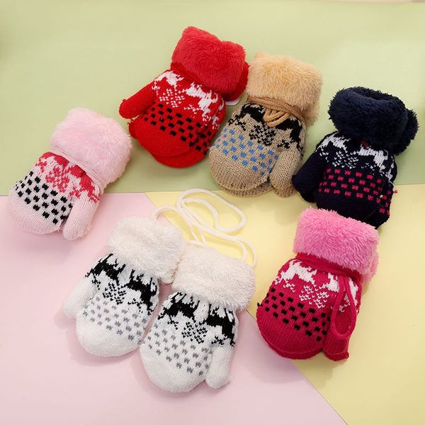 2018 new winter elk knitted gloves for girl and boy thickening warm kids mittens with hanging rope 6 colors mixed wholesale, Blue;gray
2018 new winter elk knitted gloves for girl and boy thickening warm kids mittens with hanging rope 6 colors mixed wholesale, Blue;gray