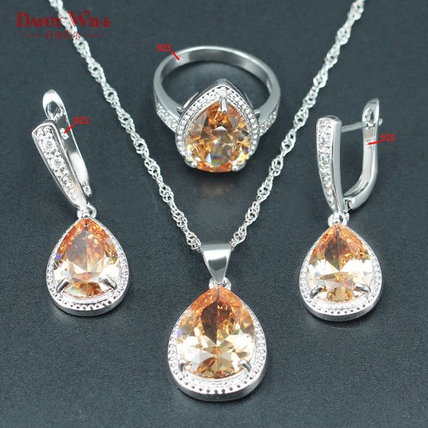 magic orange morganite 925 silver bridal jewelry water drop wedding jewelry set for women necklace/earrings/rings/pendants, Slivery;golden
magic orange morganite 925 silver bridal jewelry water drop wedding jewelry set for women necklace/earrings/rings/pendants, Slivery;golden