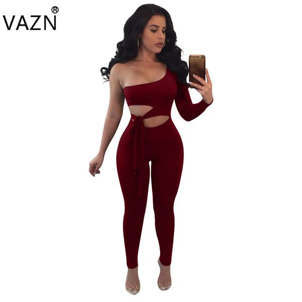 vazn 2018 new arrival high fashion bodycon jumpsuit slash neck full length jumpsuit one sleeve overalls for women jz327, Black;white
vazn 2018 new arrival high fashion bodycon jumpsuit slash neck full length jumpsuit one sleeve overalls for women jz327, Black;white