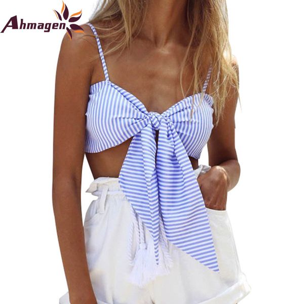 ahmagen striped lace up bow tie bralette crop 2017 summer new style tank cropped camisole beach boho tube top, White
ahmagen striped lace up bow tie bralette crop 2017 summer new style tank cropped camisole beach boho tube top, White