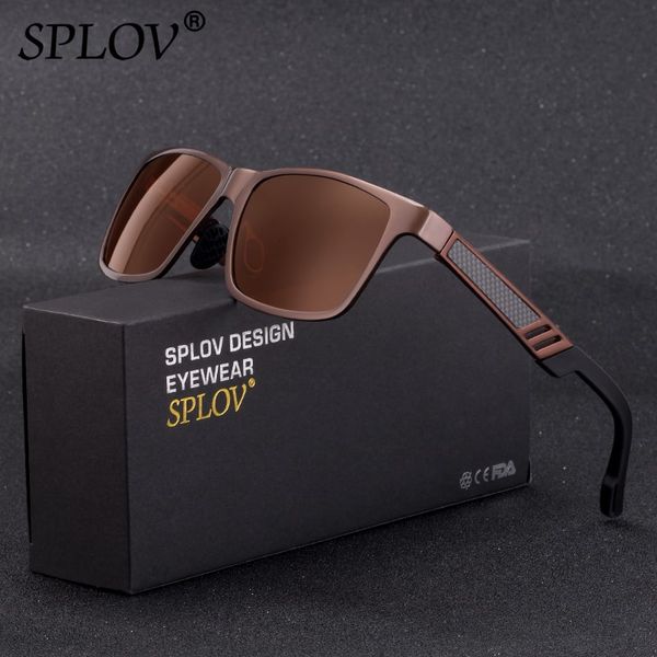 

splov fashion men driving sunglasses women polarized lens aluminium magnesium frame spring leg eyewear gafas de sol hombre uv400, White;black