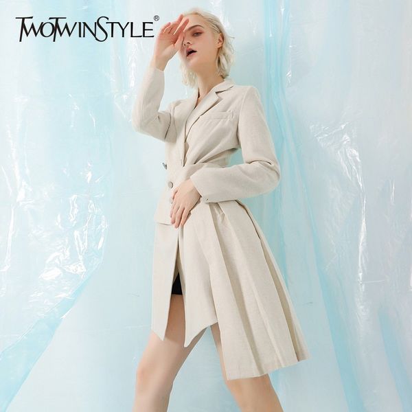 twotwinstyle fashion trench coat female long sleeve windbreaker women with asymmetrical pleated belts 2018 autumn new large size, Tan;black
twotwinstyle fashion trench coat female long sleeve windbreaker women with asymmetrical pleated belts 2018 autumn new large size, Tan;black