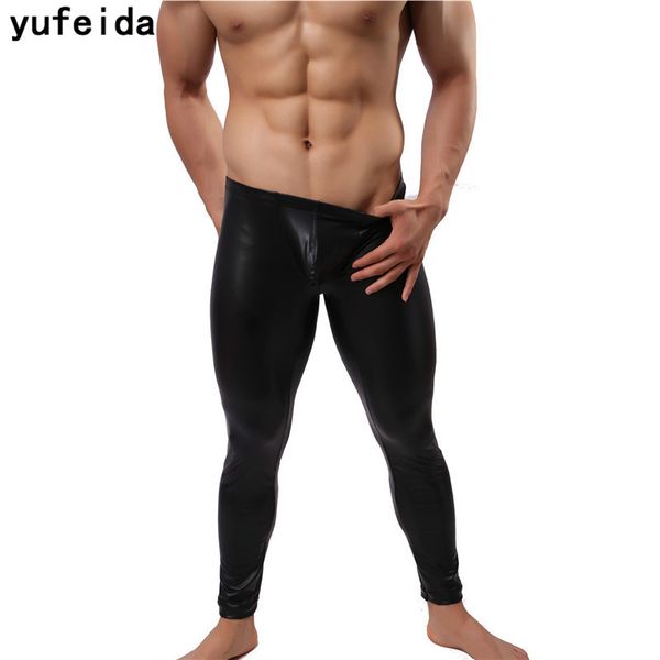 yufeida fashion new mens long trousers pouch pu imitation leather club dance pants muscle tights leggings costoume clubwear, Black;brown
yufeida fashion new mens long trousers pouch pu imitation leather club dance pants muscle tights leggings costoume clubwear, Black;brown