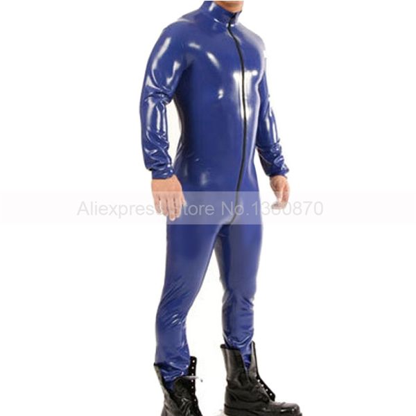 dark blue male latex catsuit with front zip rubber tight bodysuit club wear s-lcm115, Black
dark blue male latex catsuit with front zip rubber tight bodysuit club wear s-lcm115, Black