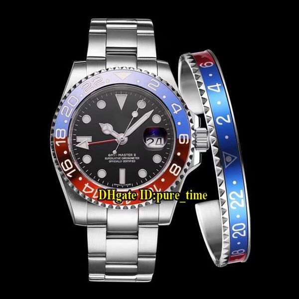 116719 gmt black dial asian 2813 automatic mens watch blue/red ceramic bezel sapphire stainless steel band + gift bracelet suit, Slivery;brown
116719 gmt black dial asian 2813 automatic mens watch blue/red ceramic bezel sapphire stainless steel band + gift bracelet suit, Slivery;brown